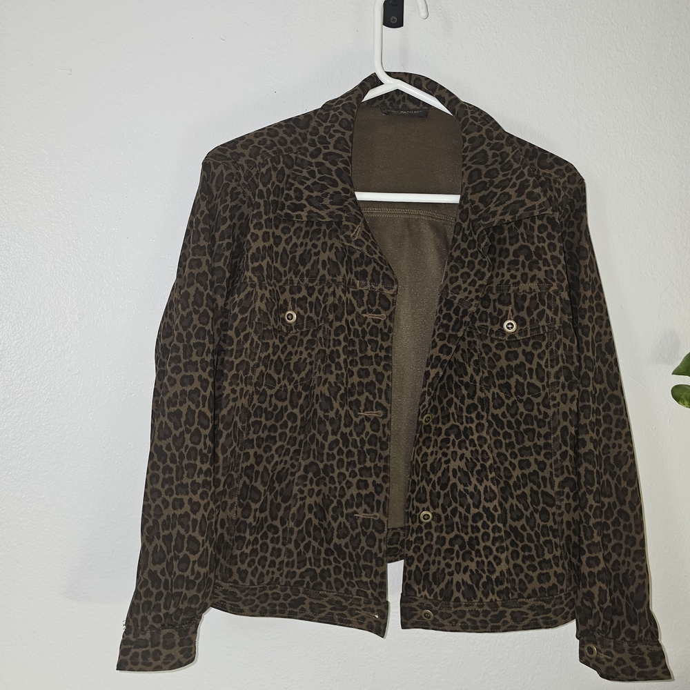 Harris/Wallace Leopard Print Lightweight Jean Jac… - image 1